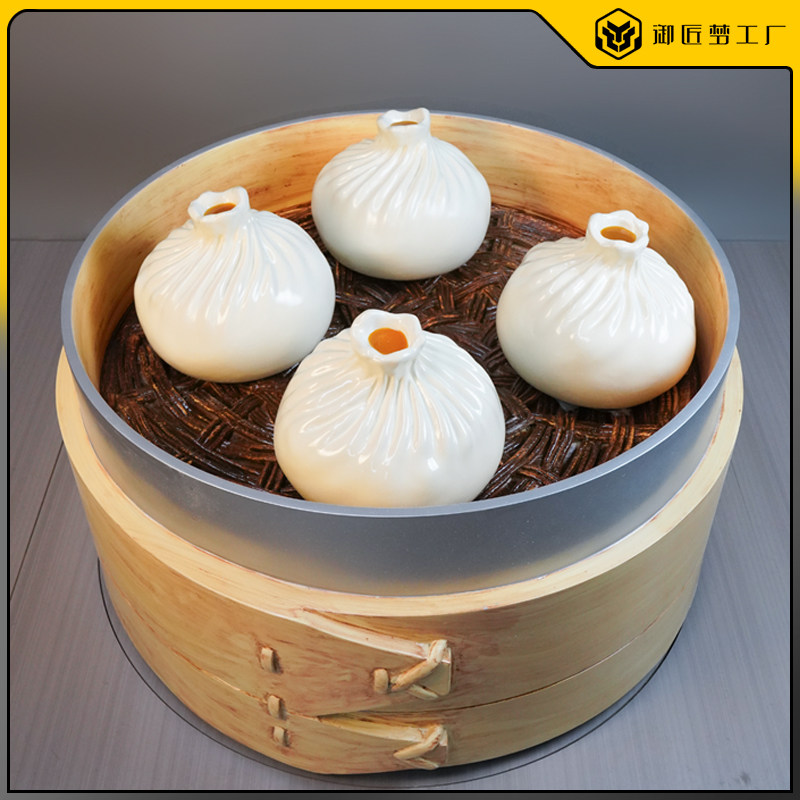 仿真小笼包灌汤包子雕塑模型摆件