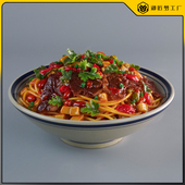 仿真南昌拌粉模型假米粉米线炒面雕塑饭店餐厅装 饰摆件美食道具