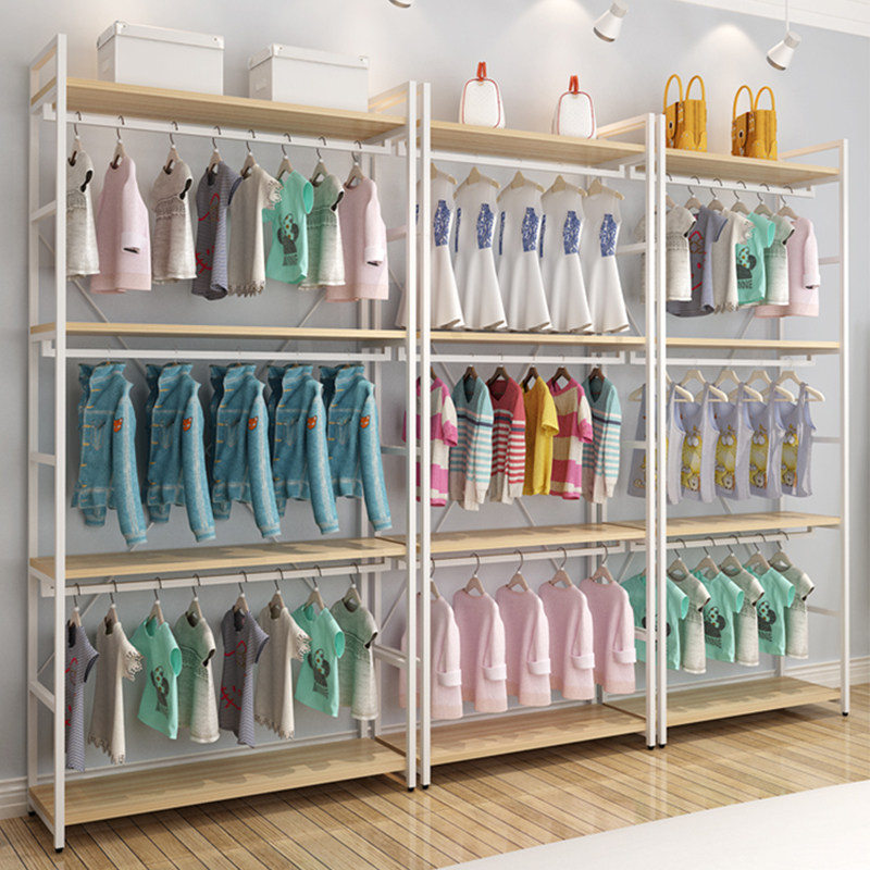 服装展示架双层童装三层铁艺货架挂衣架落地男女装组合商场陈列架