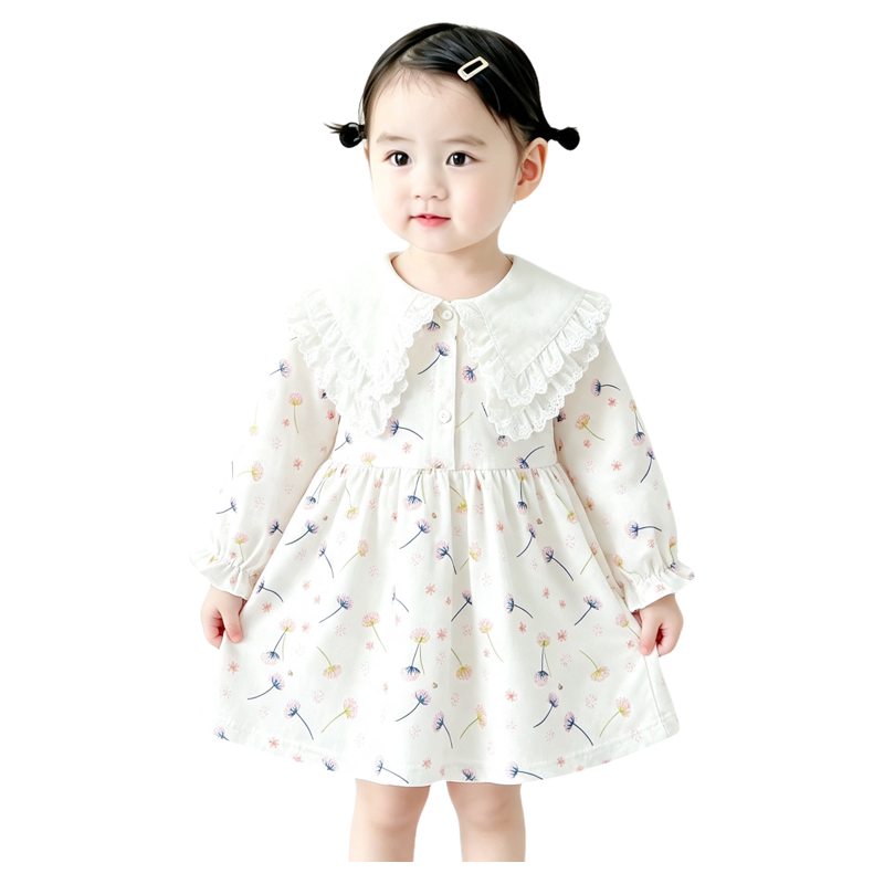 法国URCINS春季碎花小裙子洋气春装女宝宝韩版连衣裙婴儿春天衣服