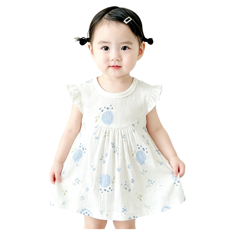 法国URCINS裙子婴幼童套头无袖上衣公主碎花裙印花洋气女童可爱夏
