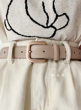 高级感复古皮带女真皮韩国2025新款时尚百搭牛仔裤腰带女款黑色宽