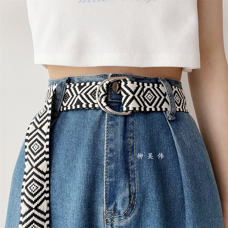 系的紧~双环扣帆布皮带加长