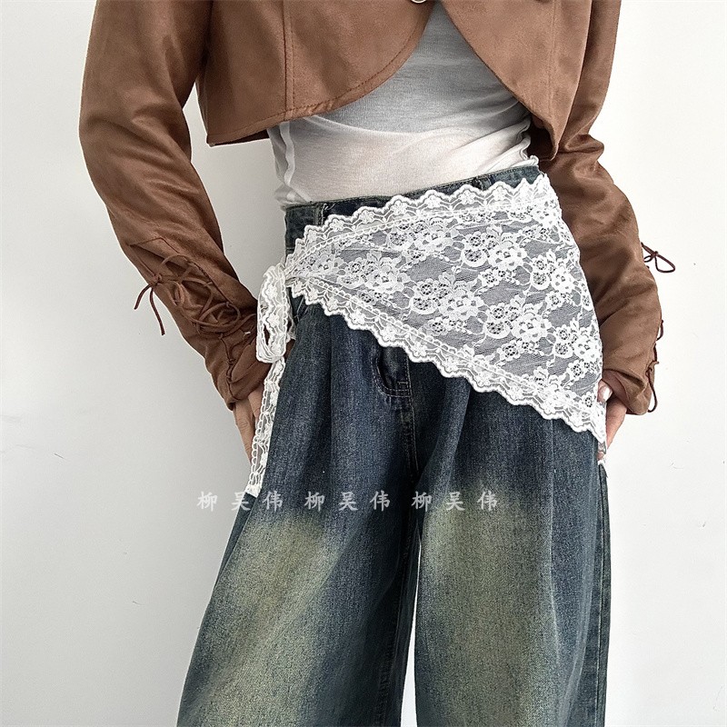 蕾丝花边屁帘腰带三角形系带