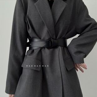 柳吴伟设计感小众腰带女配裙子西装 收腰弹力松紧腰封束腰高级感潮