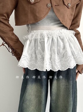 蕾丝屁帘女百搭腰带下摆裙帘