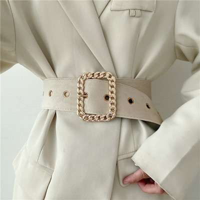 呢子风衣女士韩版西装外穿腰封