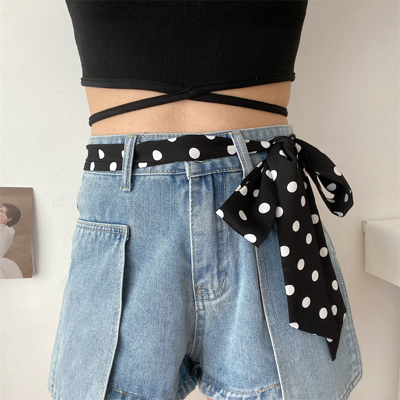 新款皮带女波点丝巾装饰夏季ins风百搭牛仔裤腰带潮免打孔高级感,服饰配件/皮带/帽子/围巾,腰带/皮带/腰链,淘宝优惠券,粉丝福利购,淘宝优惠卷