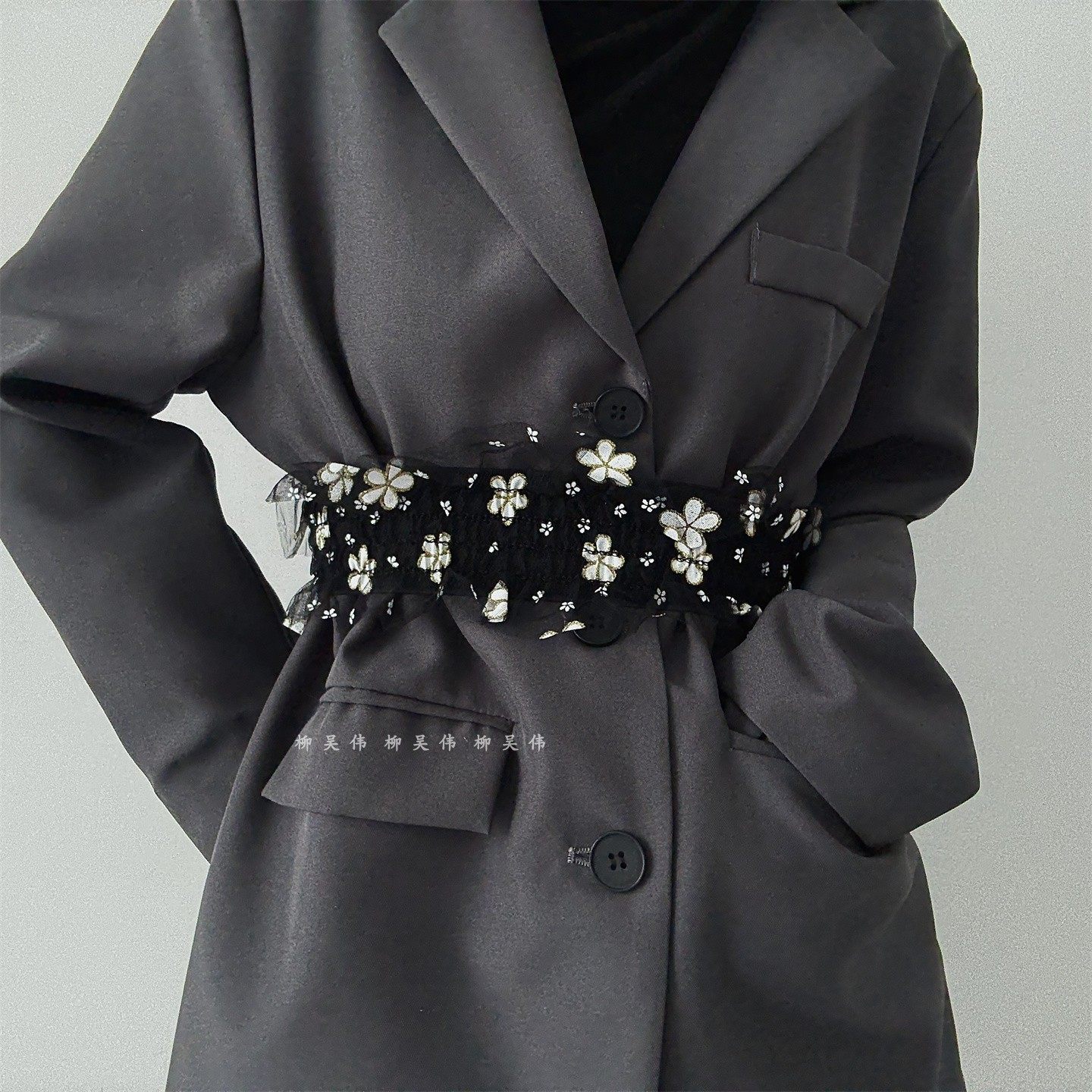 仙气飘飘~花朵蕾丝腰带配衣服·