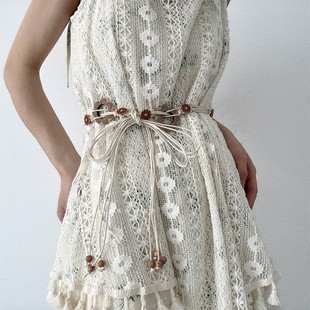 饰编织腰绳高级感 配裙子装 柳吴伟2025新款 民族风波西米亚腰带女款