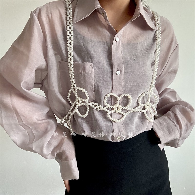 花朵珍珠腰带背带腰封配衣服