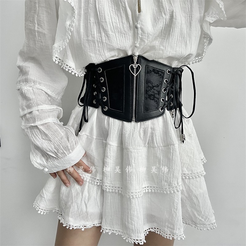 腰封弹力配大衣风衣裙子宽版时尚