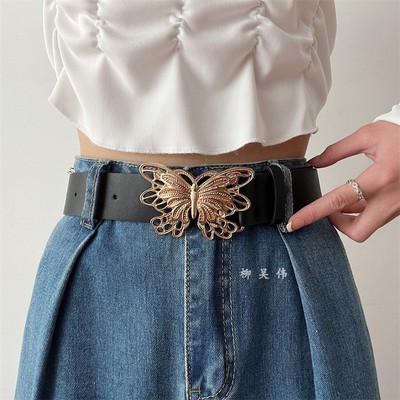 辣妹蝴蝶腰带女酷百搭皮带