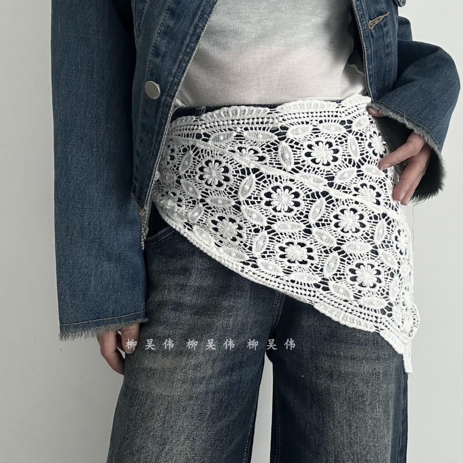 蕾丝腰带配裙子装饰裤子屁帘