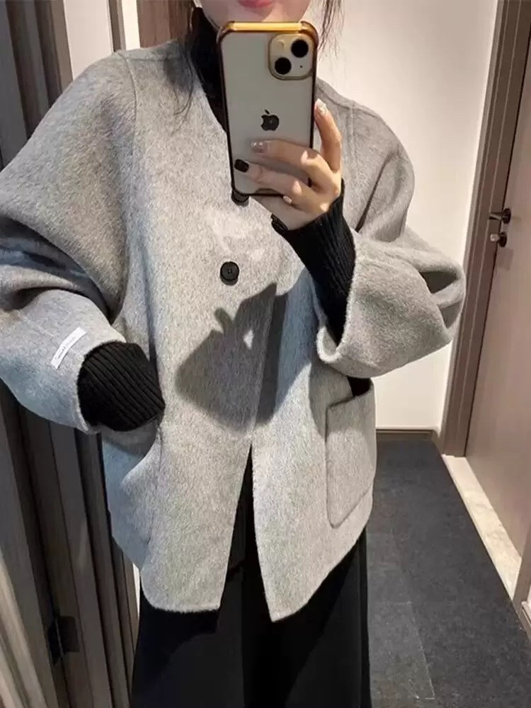 2026新款爆款小香赫本风灰色毛呢外套女春秋季小个子加厚短款大衣,女装/女士精品,毛呢外套,淘宝优惠券,粉丝福利购,淘宝优惠卷