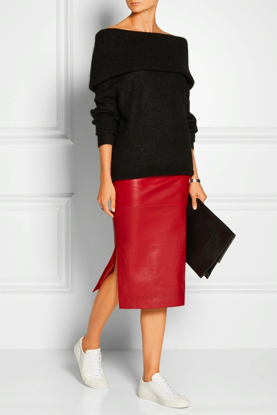 mssheep优美修身开叉多色中长裙