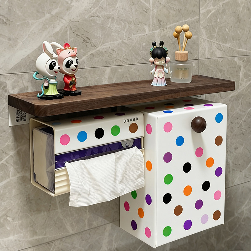 多巴胺圆点卫生间壁挂置物架纸巾盒厕所厕纸盒夹缝收纳盒湿巾放置,家庭/个人清洁工具,浴室角架/置物架,淘宝优惠券,粉丝福利购,淘宝优惠卷