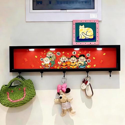 喜庆五路财神爷装饰挂钩入户进门