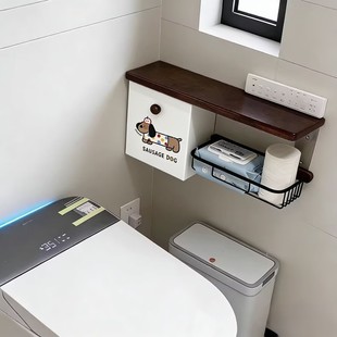 多巴胺腊肠狗卫生间马桶边置物架纸巾盒湿巾卫生巾收纳盒墙面壁挂