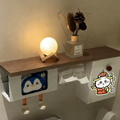 卫生间马桶旁边置物架厕所壁挂纸巾盒抽纸卷纸架姨妈巾收纳柜厕纸