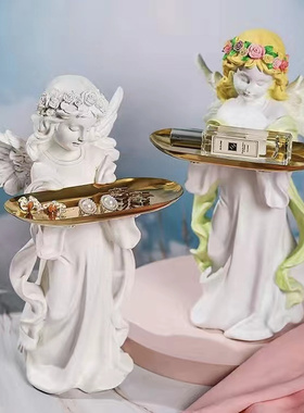 法式复古天使摆件入户进门口鞋柜