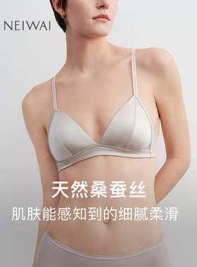 内外真丝拼接三角杯文胸桑蚕丝网纱透气聚拢内衣新品NW261WU1122