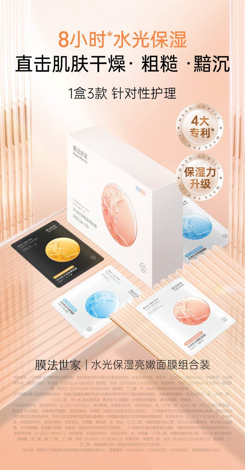 【超级囤货款】膜法世家水光面膜贴套装礼盒补水保湿嫩肤玫瑰面膜