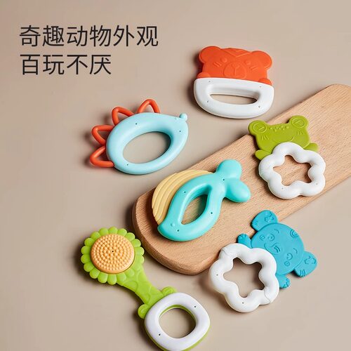 婴儿摇铃玩具手摇铃可啃咬可水煮0-1岁6-12个月半岁宝宝抓握训练
