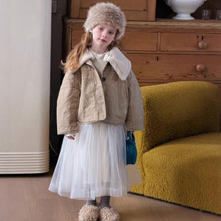女童加厚纯棉磨毛连衣裙秋冬款儿童气质纱裙宝宝内搭打底裙公主裙