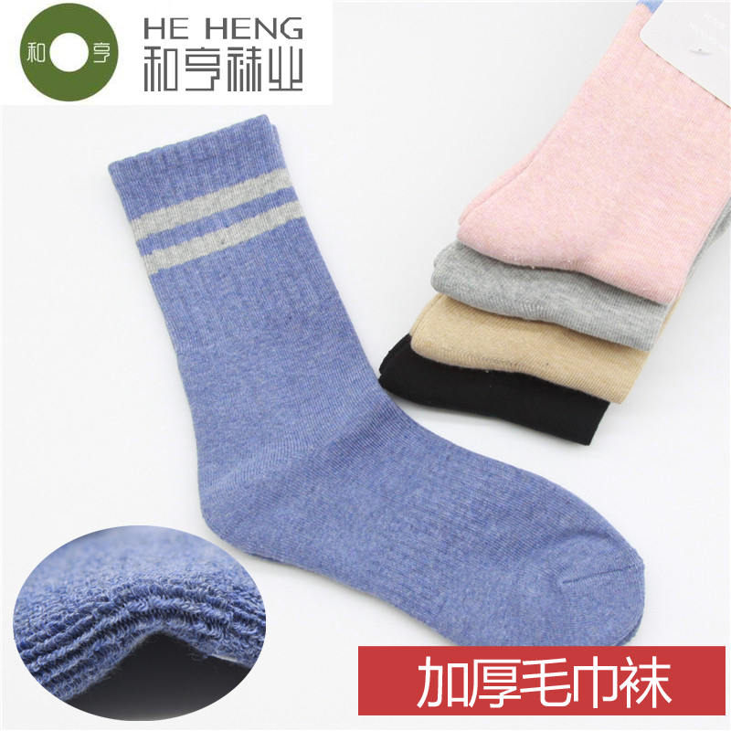 冬季加厚款吸汗透气女士毛巾袜