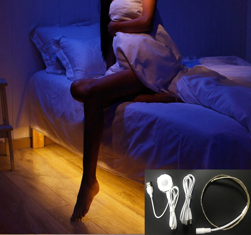 LED小夜灯智能人体感应灯带光控起夜灯节能衣柜卧室床底氛围USB灯