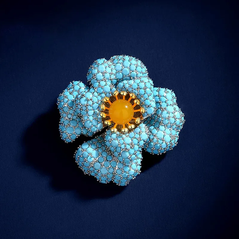 蓝松玫瑰花胸针高档女宫廷风优雅胸花轻奢设计感别针胸花西装配饰