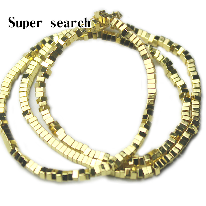 黑胆石电镀金色小颗粒方片