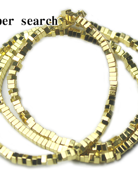 黑胆石碎银镀金黄色方片碎片小颗粒diy串珠隔片手链项链散珠子