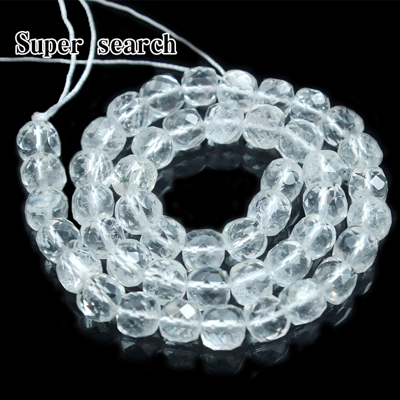 天然白水晶方糖切面颗粒正方体散珠子DIY手工手链项链配饰串珠