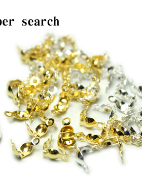 金色不锈钢包珠扣圆形双耳珍珠包扣包仔扣双边包线扣diy饰品配件