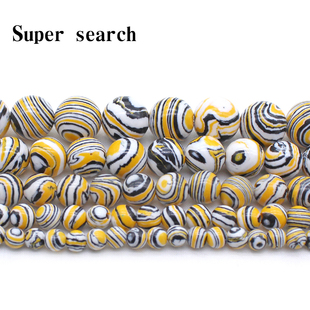 黑白黄花松散圆珠子耳坠配件饰diy半成品材料耳坠手工串珠子项链