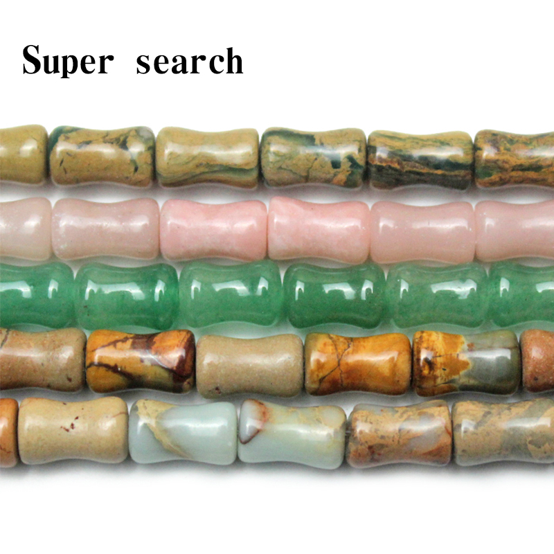 天然石头竹节形状散珠子