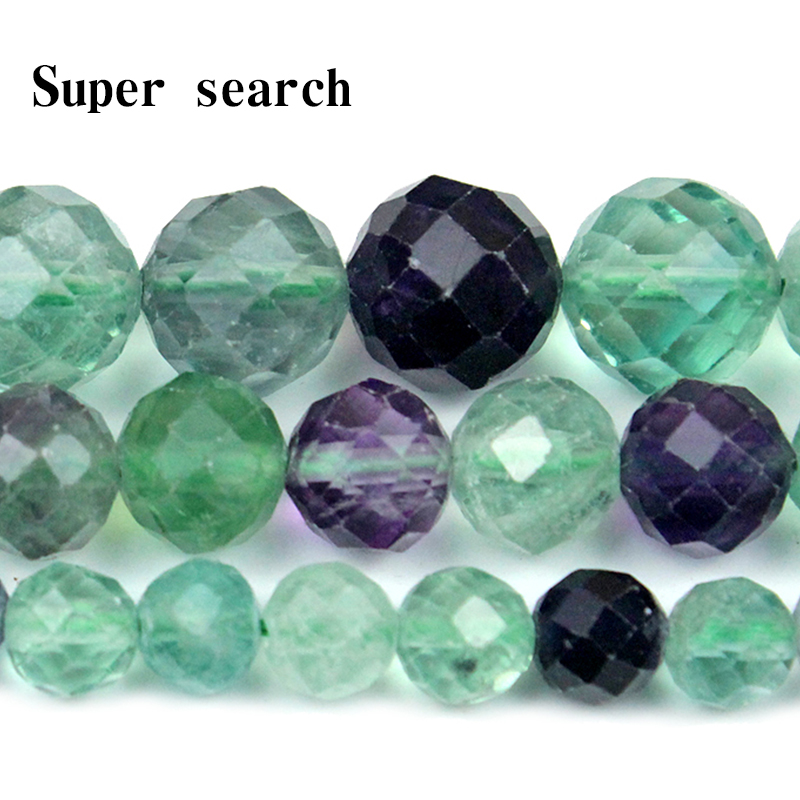 天然绿萤石水晶散珠子DIY手工