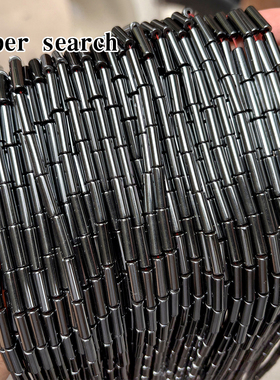 铁矿石圆管子黑胆石圆柱DIY手工串珠手链项链耳坠黑色隔珠散珠子