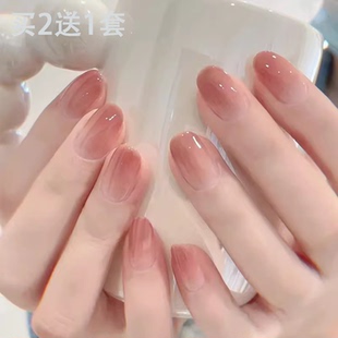 珠圆玉润穿戴甲美甲甲片假指甲日常通勤短款简约学生党裸色2025年