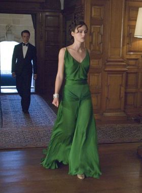 Fashion&Best高定电影赎罪同款绿裙子复古大露背细吊带连衣裙度假