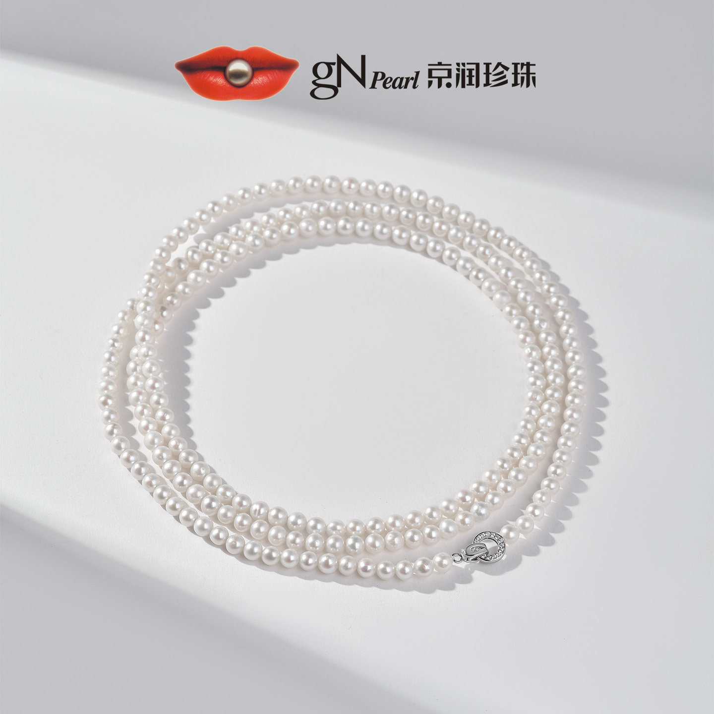 京润圆形双层可叠戴毛衣链秋冬女