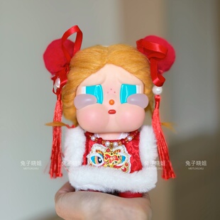 哭娃新年衣服度假系列咕噜咕噜衣服全速起航春节红色套装驯鹿装饰