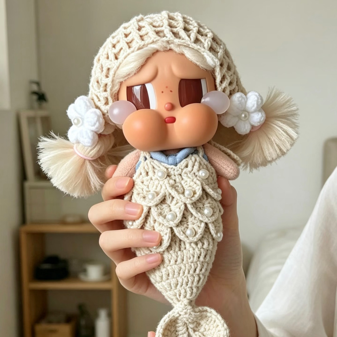 哭娃crybaby娃衣恋夏一族娃衣美人鱼珍珠鱼尾裙纯手工钩织软萌