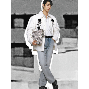 玫瑰刺绣高级全棉夹克衬衫 挺阔感男士 外套男 HOMME UNICA