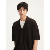 高肌体感真丝棉纱线复古老钱风提花青果领针织开衫 UNICA HOMME 男