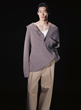 UNICAHOMME绵羊毛肌理感连帽针织