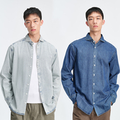复古廓形休闲牛仔衬衫 UNICA HOMME