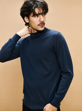 UNICA HOMME/打底王JI细轻柔美丽诺120s高领毛衣长袖针织衫男